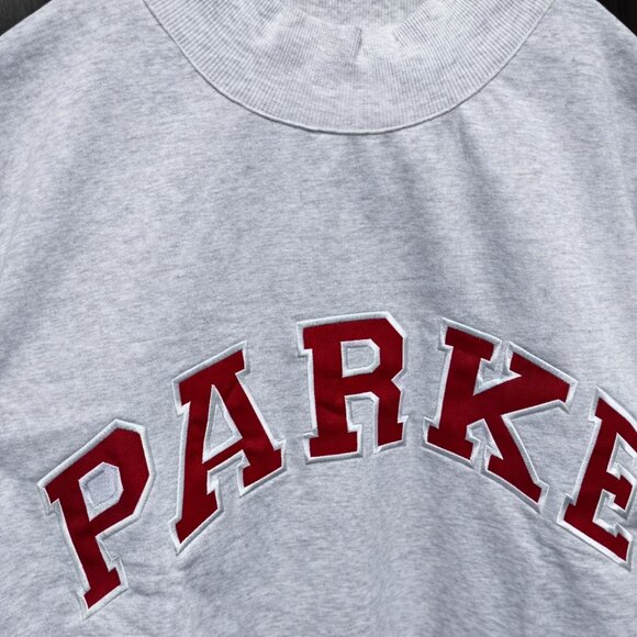 Parker College Style Crew Neck Grey Sweatshirt with Dark Red Logo 🎓✨ - Picture 6 of 9